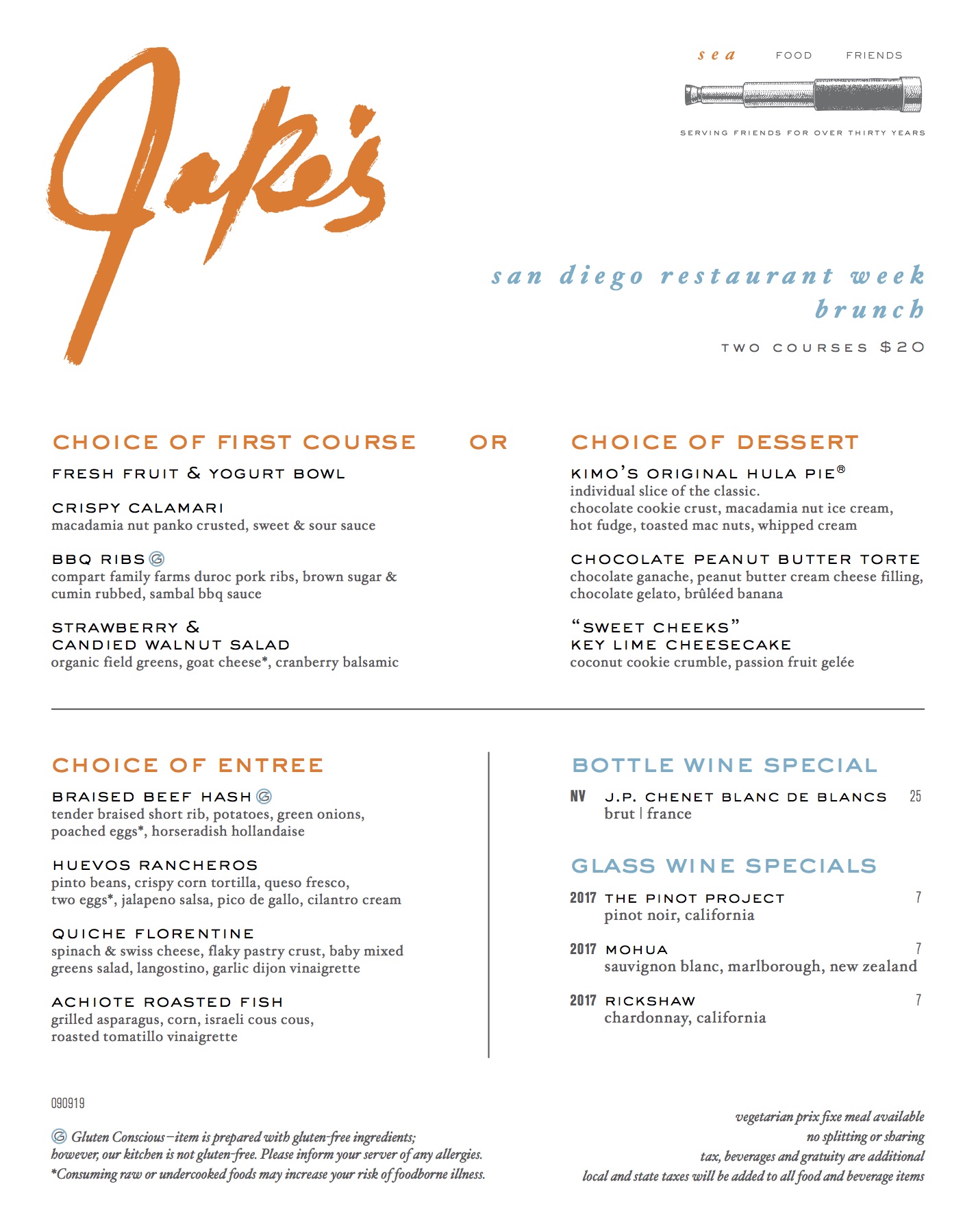 Restaurant Week Jake's Del Mar